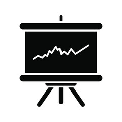 Report chart icon. Roller screen with chart symbol. vector illustration
