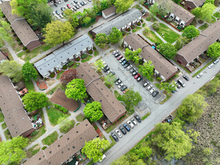 Fototapeta premium aerial view of residential community in spring