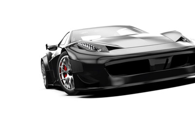 Black generic sport car isolated on a white background