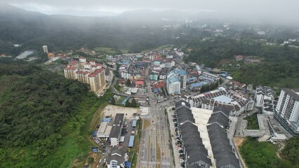 General Landscape View of the Brinchang District Within the Cameron Highlands Area of Malaysia