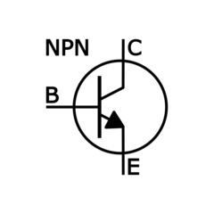 transistor npn schematic symbol vector