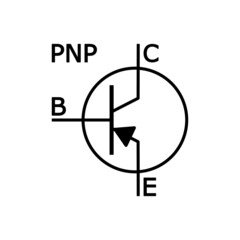 transistor pnp schematic symbol vector