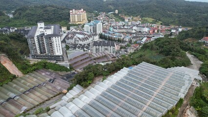General Landscape View of the Brinchang District Within the Cameron Highlands Area of Malaysia