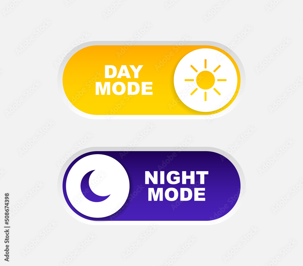 Poster day and night mode switch. on and off toggle switch. light and dark mode buttons for web design, mob