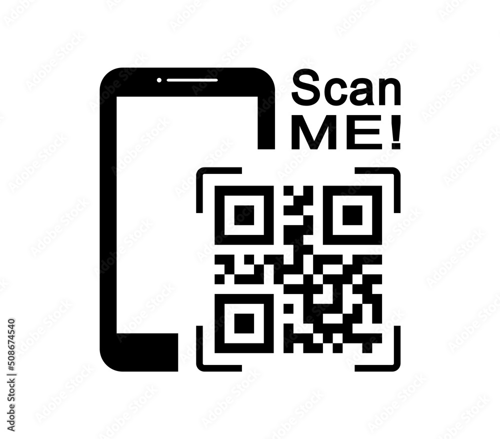 Fototapete qr code scan icon set. scan me frame. qr code scan for smartphone. qr code for mobile app, payment a