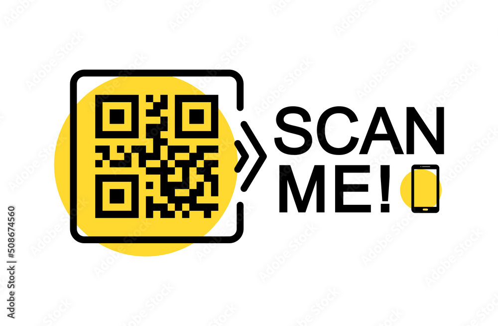 Fototapete qr code scan icon set. scan me frame. qr code scan for smartphone. qr code for mobile app, payment a