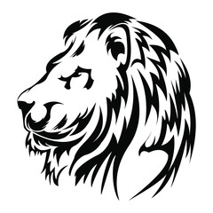lion head vector white background