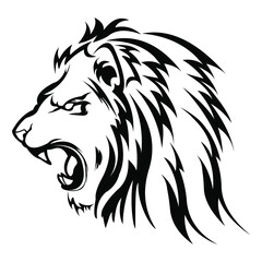 lion head roaring vector
