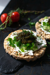 caviar black serving on the table