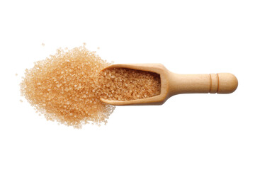 Fototapeta na wymiar Cane sugar in a wooden scoop