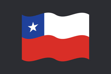 Flag of chile vector design. Chilean national symbol.