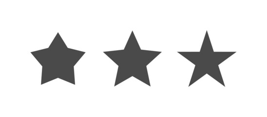 Five point stars pictogram set. Star icon collection with variants.