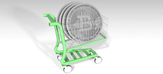 bitcoin buy illustration 3D rendering