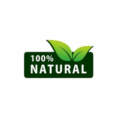 100 percent natural label sticker badge Vector, 100% organic vector, 100% natural stamp vector