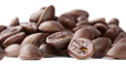Macro of coffee beans group. 3D Render.