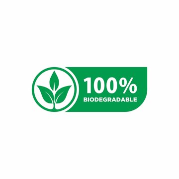 Biodegradable Label Sticker Badge Vector	