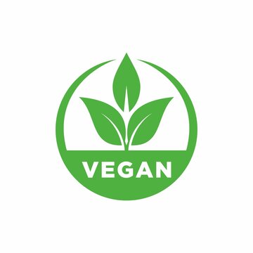 vegan stamp icon vector logo template