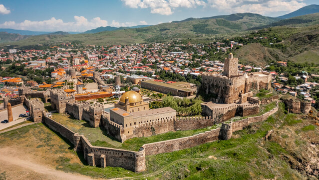 Aerial view of Akhaltsikhe Castle in Georgia