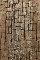 Brick wall texture pale plaster background and old blocks
