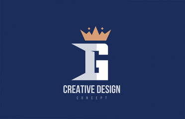 Fototapeta premium king crown G alphabet letter logo icon design. Creative template for business and company