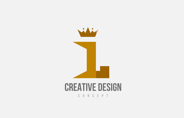 brown king crown A alphabet letter logo icon with spikes. Creative design for company and business