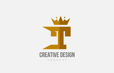 brown king crown A alphabet letter logo icon with spikes. Creative design for company and business