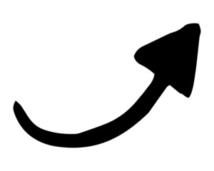 Hand painted arrow drawn with ink brush