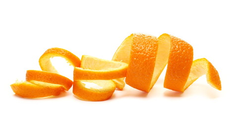 Orange peel isolated on white background