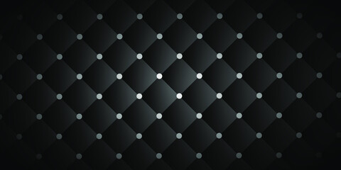 Dark black geometric grid background. Modern dark abstract vector texture.