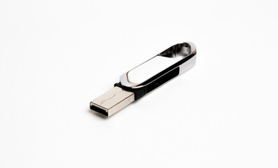 USB Flash Drive closeup on white background
