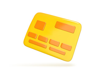 3D cartoon credit card. Concept of Banking Operation. Financial transactions, payments, online banking, money transfers. Digital money. Vector 3d illustration