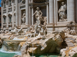Trevi fountain facade in Rome