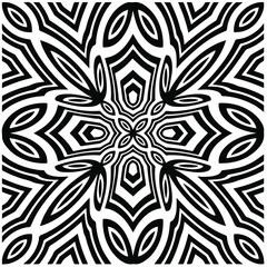 
Abstract background with black and white mandala. Unique geometric vector swatch. Perfect for site backdrop, wrapping paper, wallpaper, textile and surface design. 