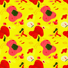 Abstract seamless unusual hand drawn pattern with wave shapes, wave lines