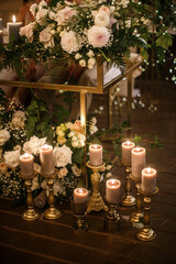 Flowers at the wedding ceremony, close up