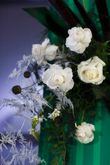 Flowers at the wedding ceremony, close up