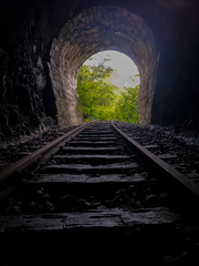 Railway passing through a tunnel