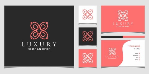 Ornament elegant leaf logo design for beauty, cosmetics, yoga, spa, and wellness