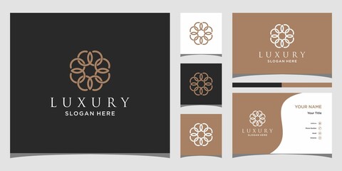 Ornament elegant leaf logo design for beauty, cosmetics, yoga, spa, and wellness