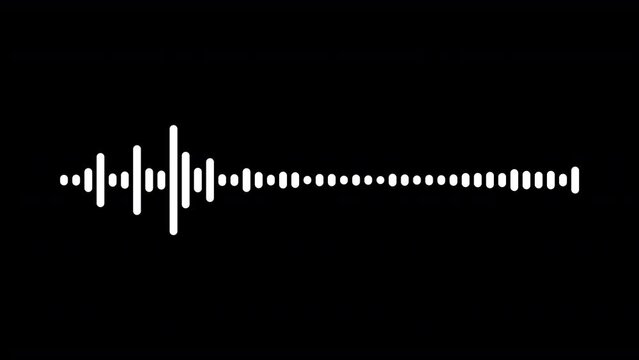 Audio spectrum sound wave. Seamlessly looped animation, isolated on black background