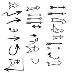 set of hand drawn arrows