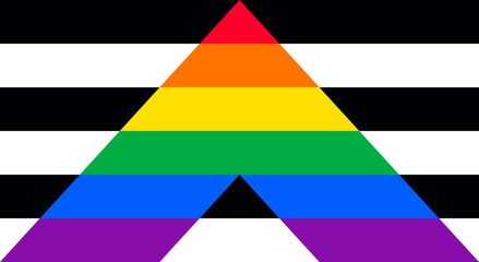 LGBTQ+ Rights Pride Flag of Straight Ally Vector