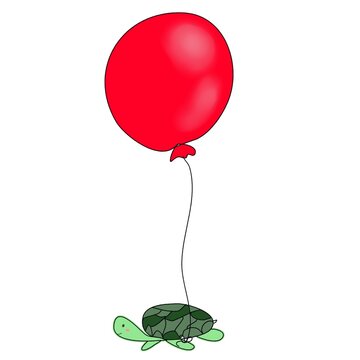 Tortuga y globo/ Paseo/ Ilustration /
