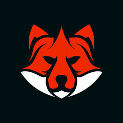 Fox logo simple minimalist design, vector modern animal logo