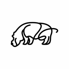 Vector Logo Illustration Hippo Line Art