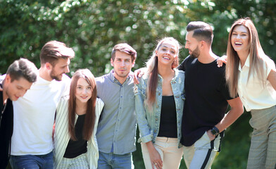 group of like-minded friends standing together