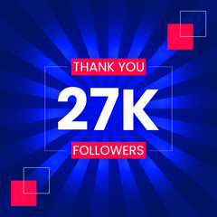 Thank you 27K Followers Vector Design Template