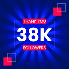 Thank you 38K Followers Vector Design Template