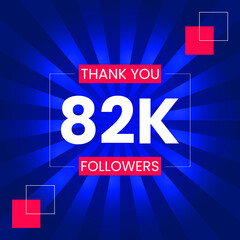 Thank you 82K Followers Vector Design Template