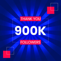 Thank you 900K Followers Vector Design Template